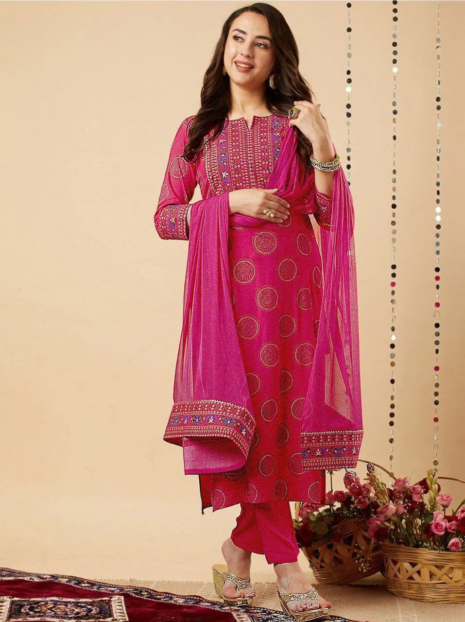 Indian and Pakistani Style Casual and Daily Wear Reyon Kurtis With Embroidery Work Ready to Ship 2024 Women Clothes