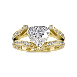 Hot Selling 2.15 Carat Lab-Grown Trillion Cut Diamond Ring 10k White Gold with Rhodium Plating Engagement Wedding Trillion Cut