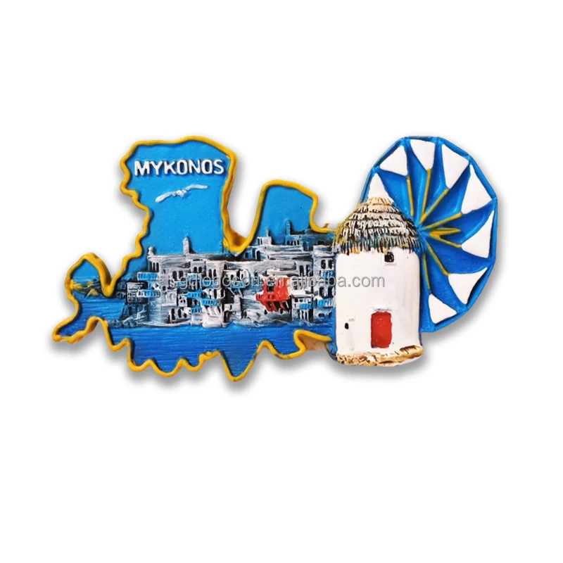 Magnete Frigorifero 3D Grecia Limone – Souvenir Da Viaggio Fatto A Mano, Decorazione Casa E Cucina, Resina Ecologica, 5x7,5 Cm