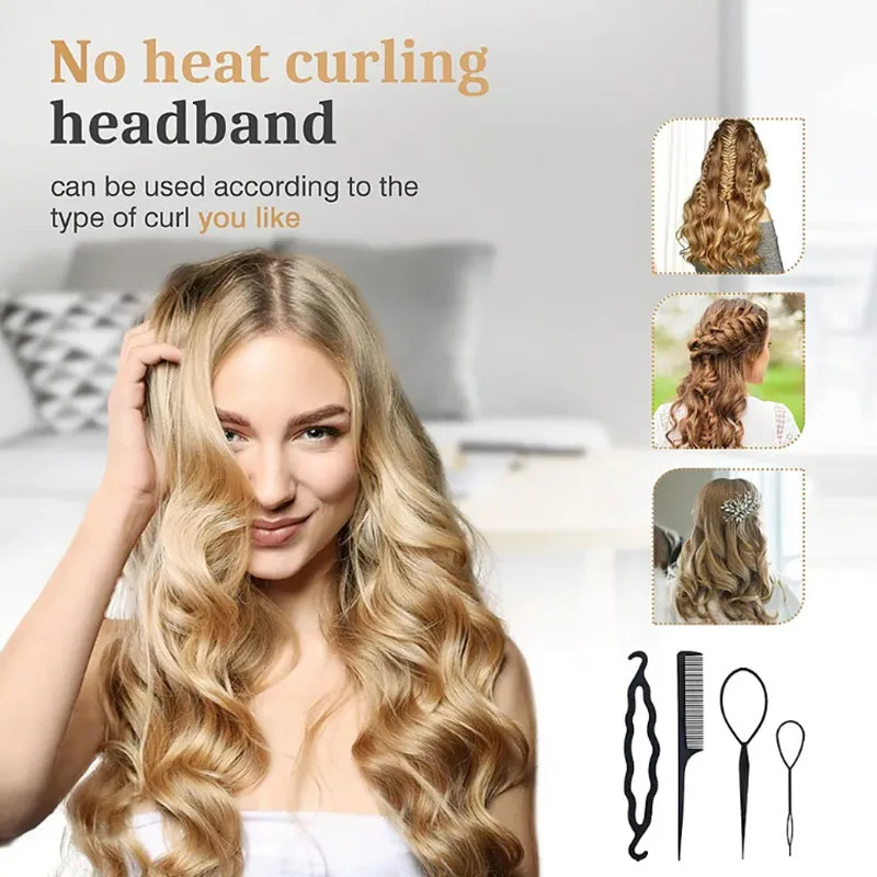 High Quality Hair Accessories Heatless Hair Curler Beauty Hair Roller 10pcs/set Silk Curling