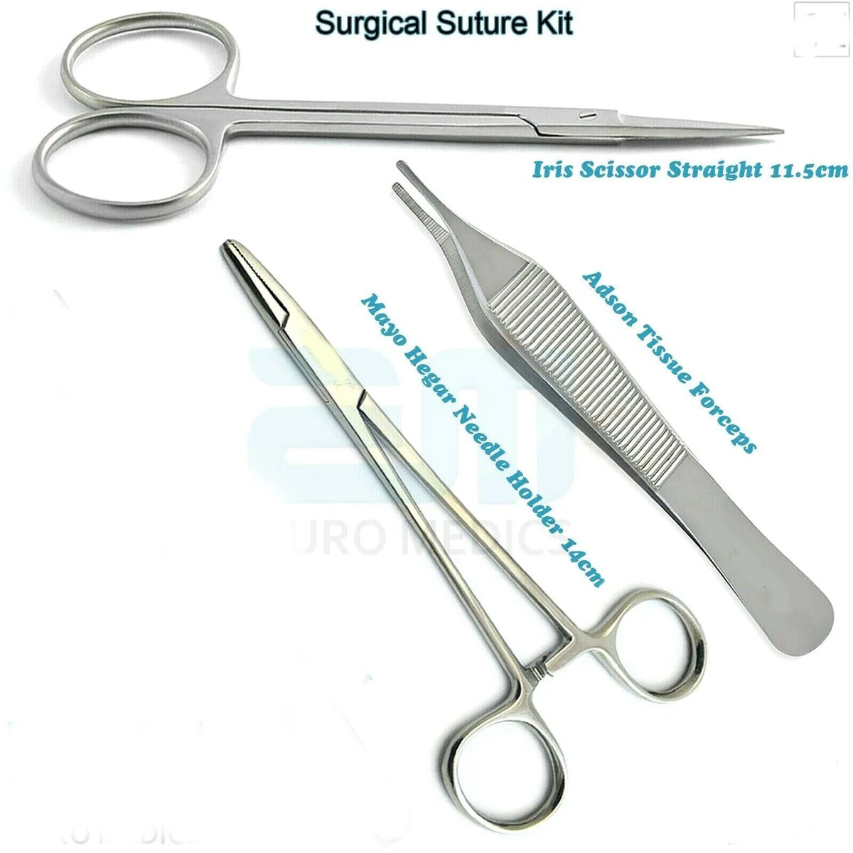 Suture Tools Set 3 Pieces Adson Tweezers Needle Holder & Iris Scissors Wholesale PRICE Manufacturers Supplier in Pakistan