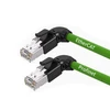 Green cat6a angled plug to angled plug