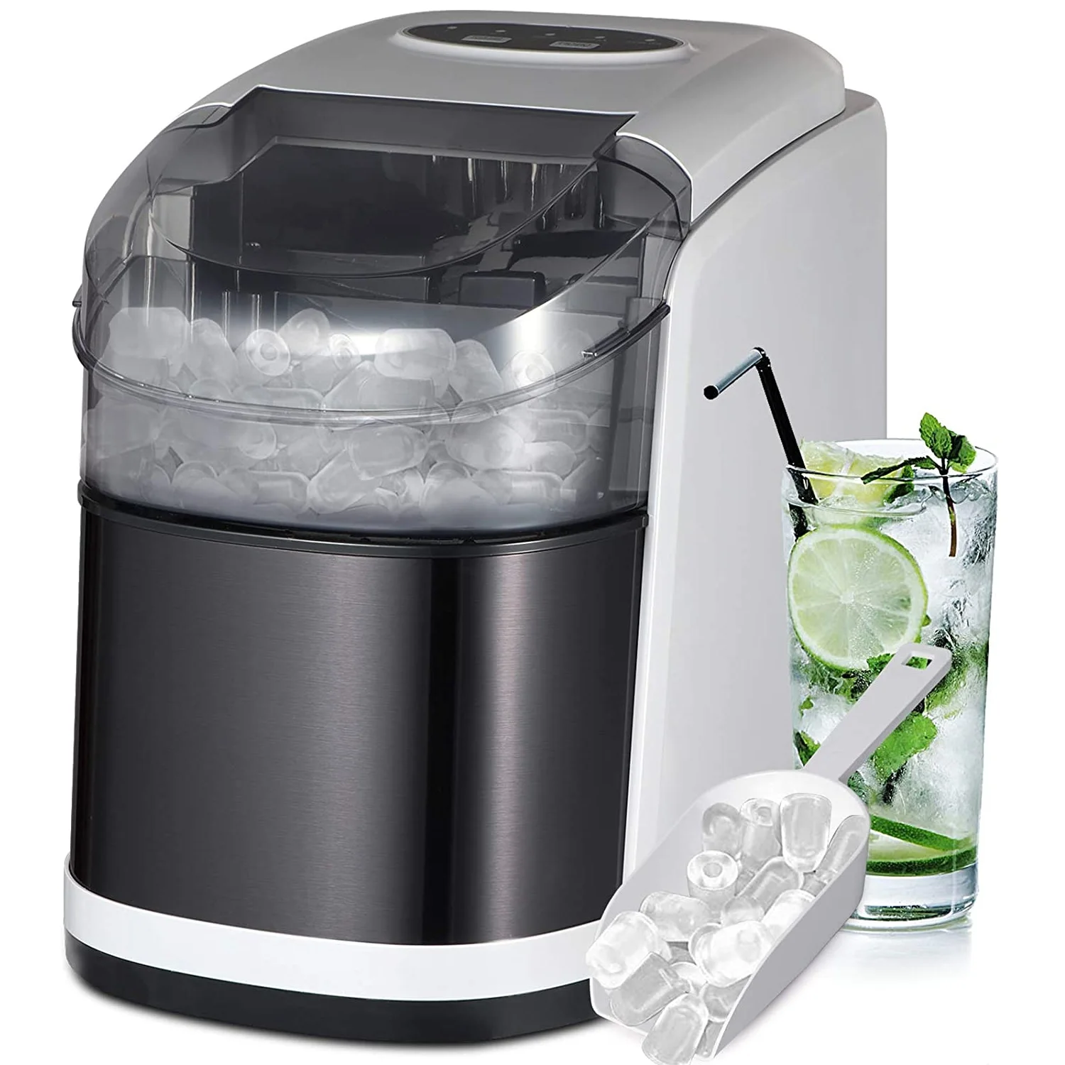 Commercial Ice Maker 335w Stainless Steel Ice Cube Maker Machine 132 Lb