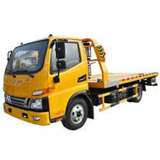 Flat Bed Road Removal Truck Wrecker With 5 Tons Crane Wrecker Tow ...