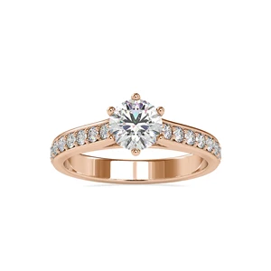 1.0 Carat Lab-Grown Round Cut Diamond Ring Classic  14K Yellow Gold Rhodium Plated Engagement & Wedding Jewelry eternity vermeil