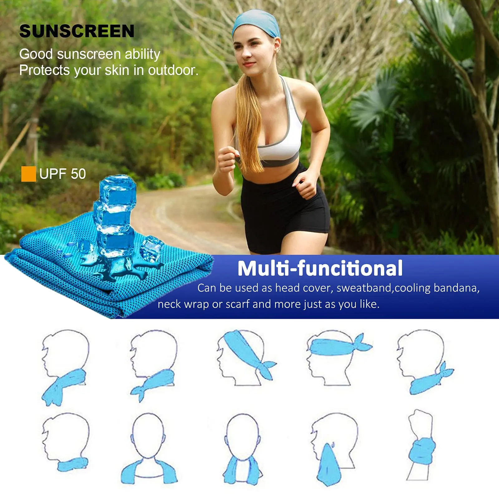 Cooling Towel Ice Cool for Neck, Microfiber Soft Breathable Chilly Towels for Yoga, Sports, Golf, Gym, Camping, Running