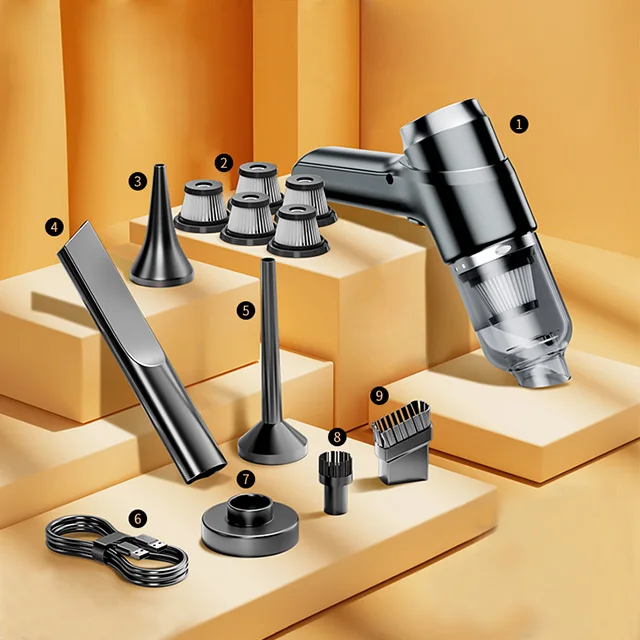 Профессиональный беспроводной автомобильный пылесос 4 в 1 воздушный компрессор небольшой для уборки дома