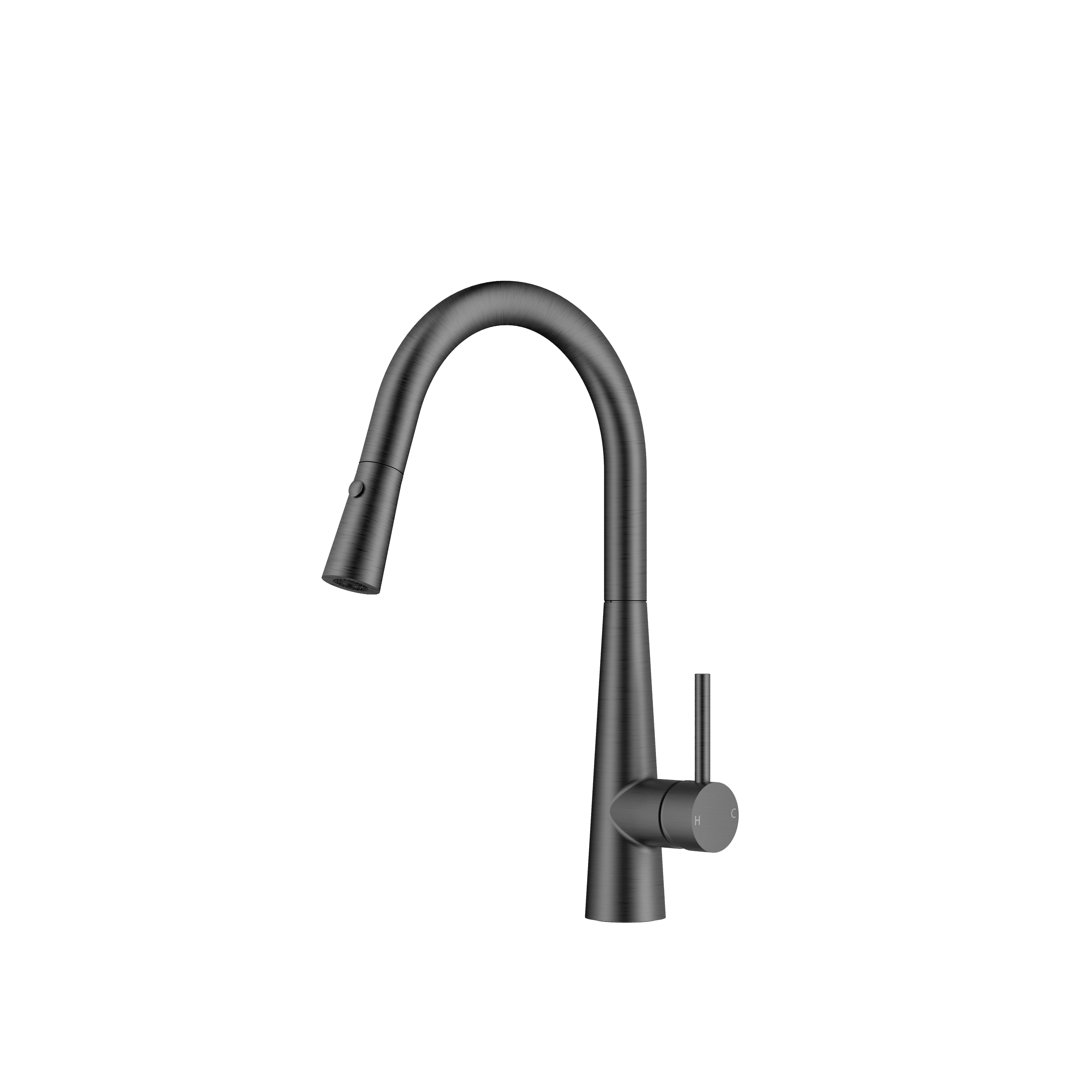 Modern Wels Black Kitchen Faucet with PullDown Sprayer