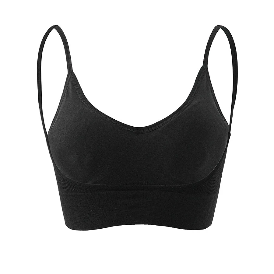 Black Soft Elastic Straps Sports Bras Wicking Low Moq Sexy Yoga & Gym