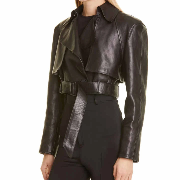 Hot Sale High Quality Leather Jacket For Women New Fashion Design With Polyester Lining Long Sleeve Zip Up Coat Autumn Winter - Image 3