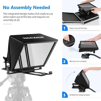 NEEWER Teleprompter X14 with RT-110 Remote & APP Control ( Connection Via NEEWER Teleprompter App), Portable No detail image