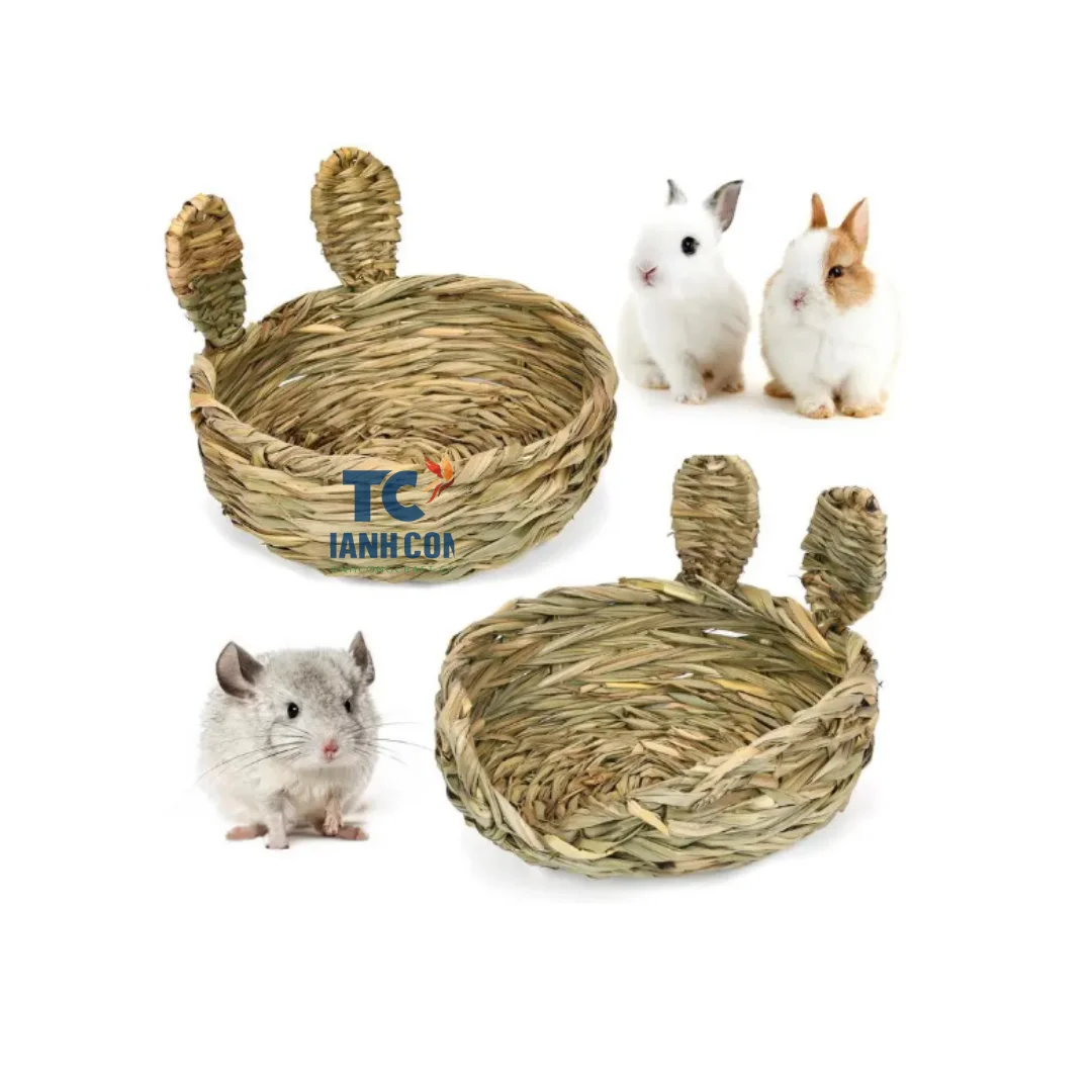 Nest Small Grass Cage Bed Pet Woven Straw Rabbit Hamster House Chew Toy