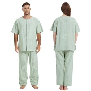 Easy to Wear and Take off Nursing Clothes Shorts, Pure Cotton Hospital Clothes for Patients velcro Hospital Gowns
