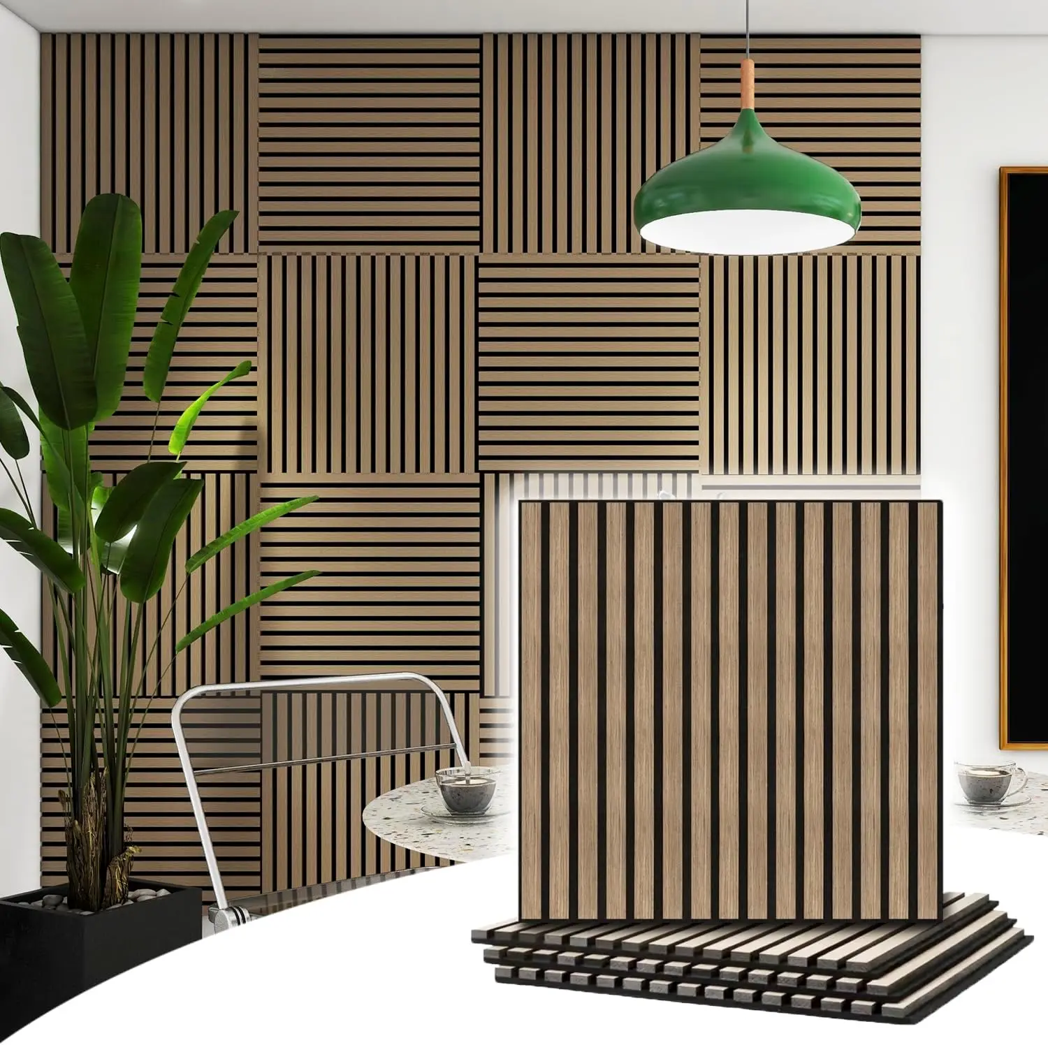 Walnut Acoustic Slat MDF Panels 3D Fluted Sound Absorbing Soundproof Living Room Wall Ceiling Decorative Panel 18mm Thick