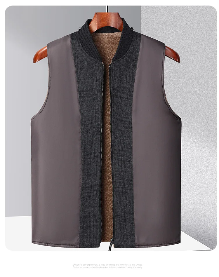 Wool Blends Mens Casual removable vest plus fleece thickened waist for formal wool trench men woolen coat_voghion.com