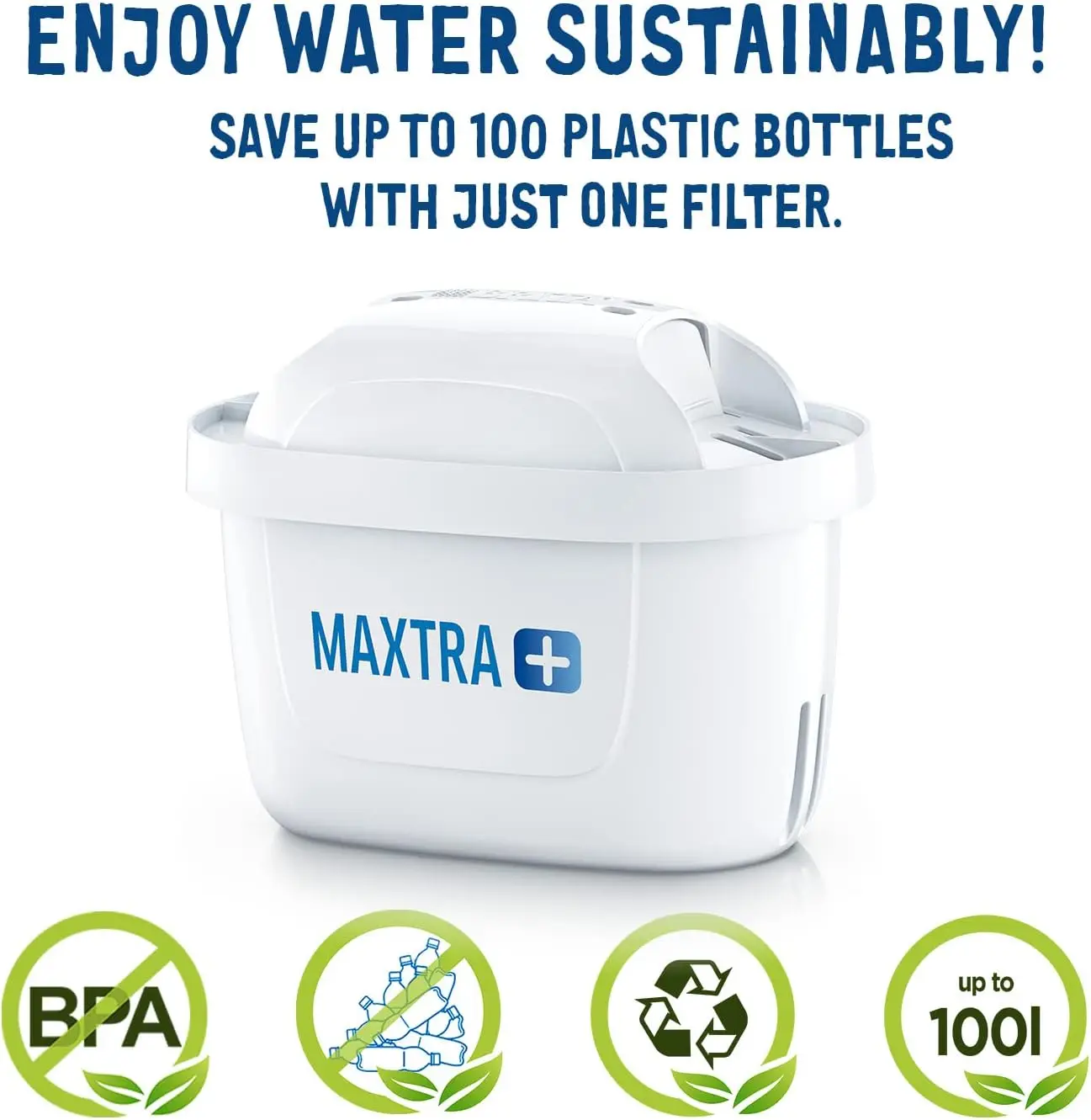 BRITA Filters for Maxtra+ Water Filter Jug, Plastic/Carbon/Resin 3 Filtri  Bianco