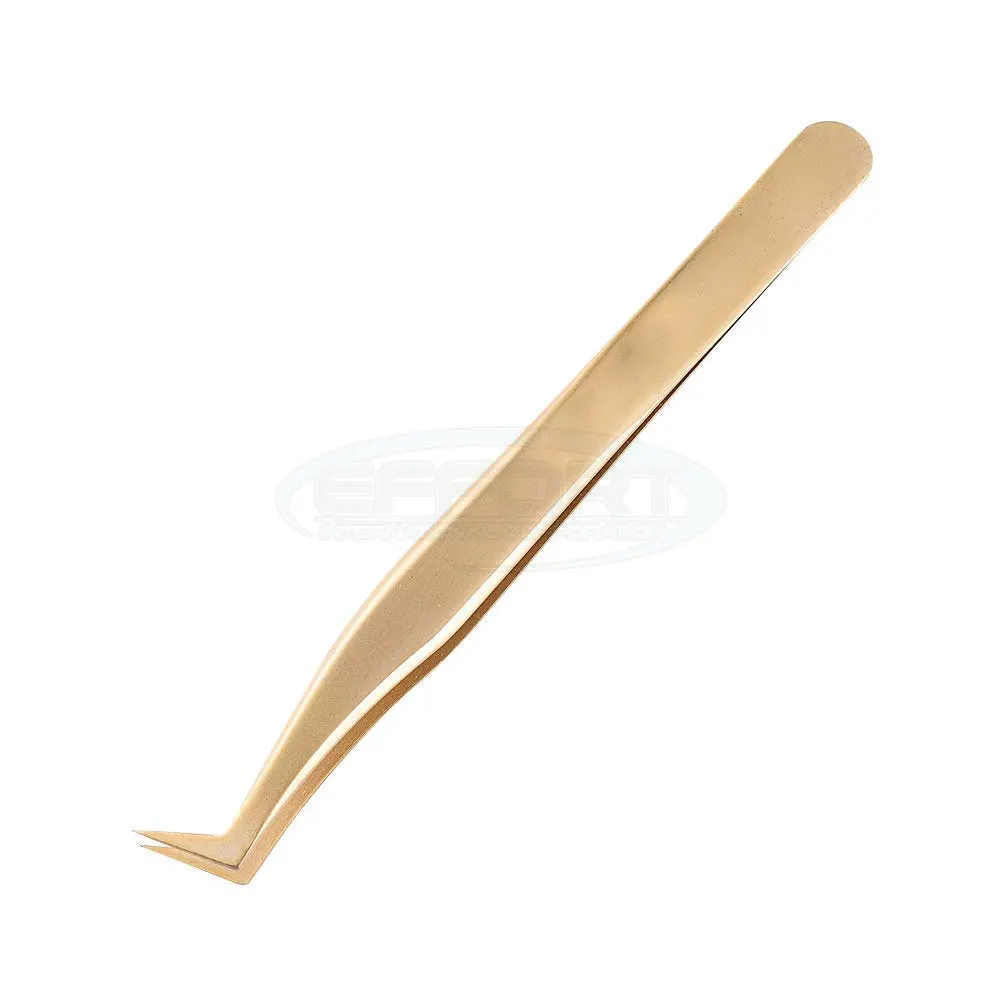 Golden Color Stainless Steel Volume Lash Tweezers Reasonable Price