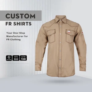 Custom Wholesale UL Certificated FR Fire Resistant Shirt Mechanic Workwear Welding Work Shirts