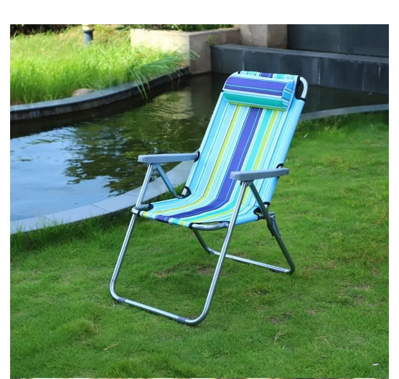 Metal Stripe Striped Vintage Folding Lounger Beach Chair Buy Striped