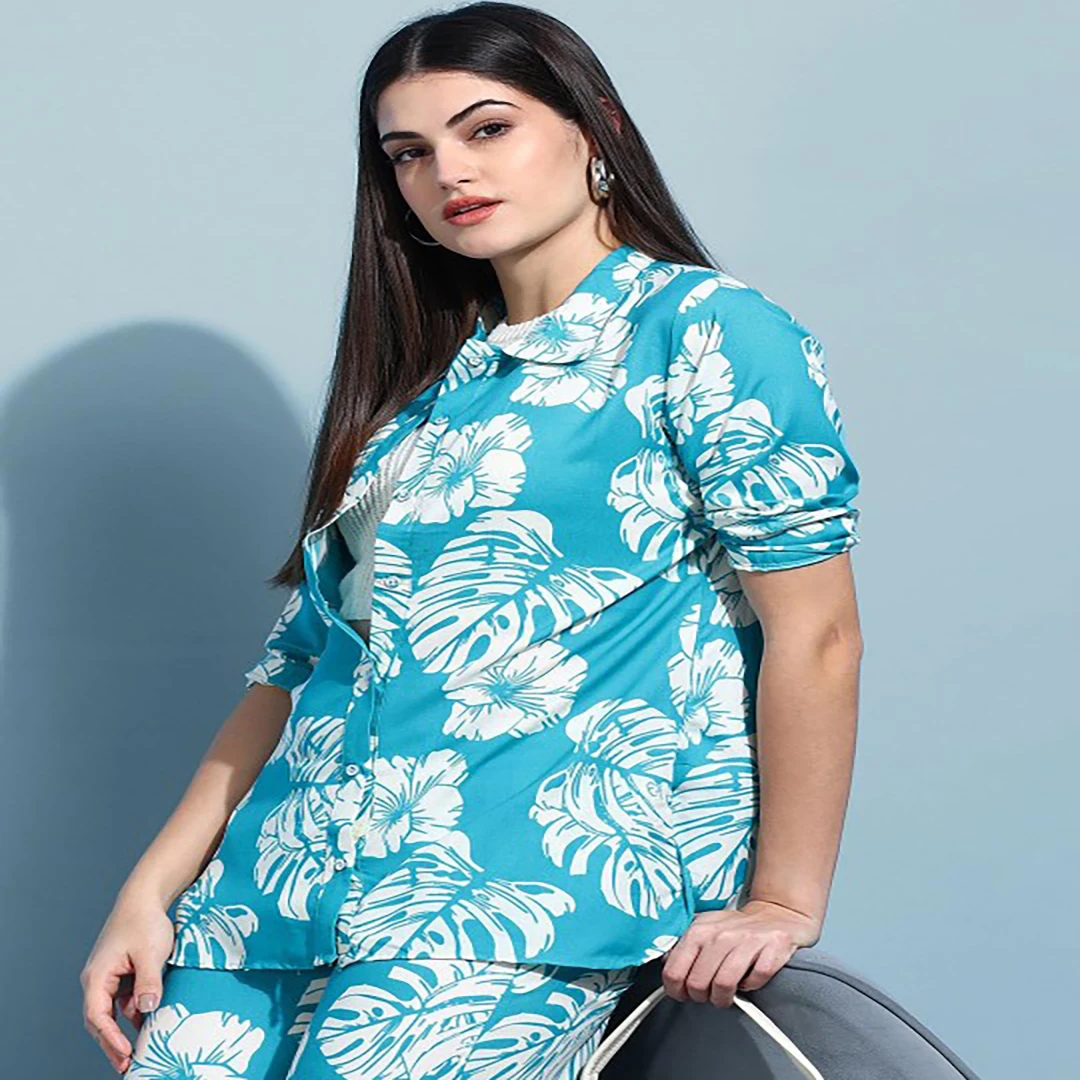 Shirt Collar Cord-Set Regullar Fit Dress for Women Round neck Casual Dress  Women Summer wear Top and Flared Bottom| Alibaba.com