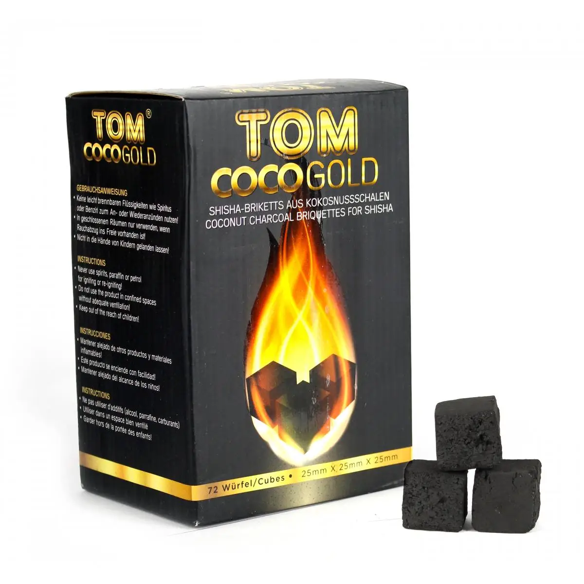 TOM COCO | Oro | 1kg | 25mm | Carbone per shisha