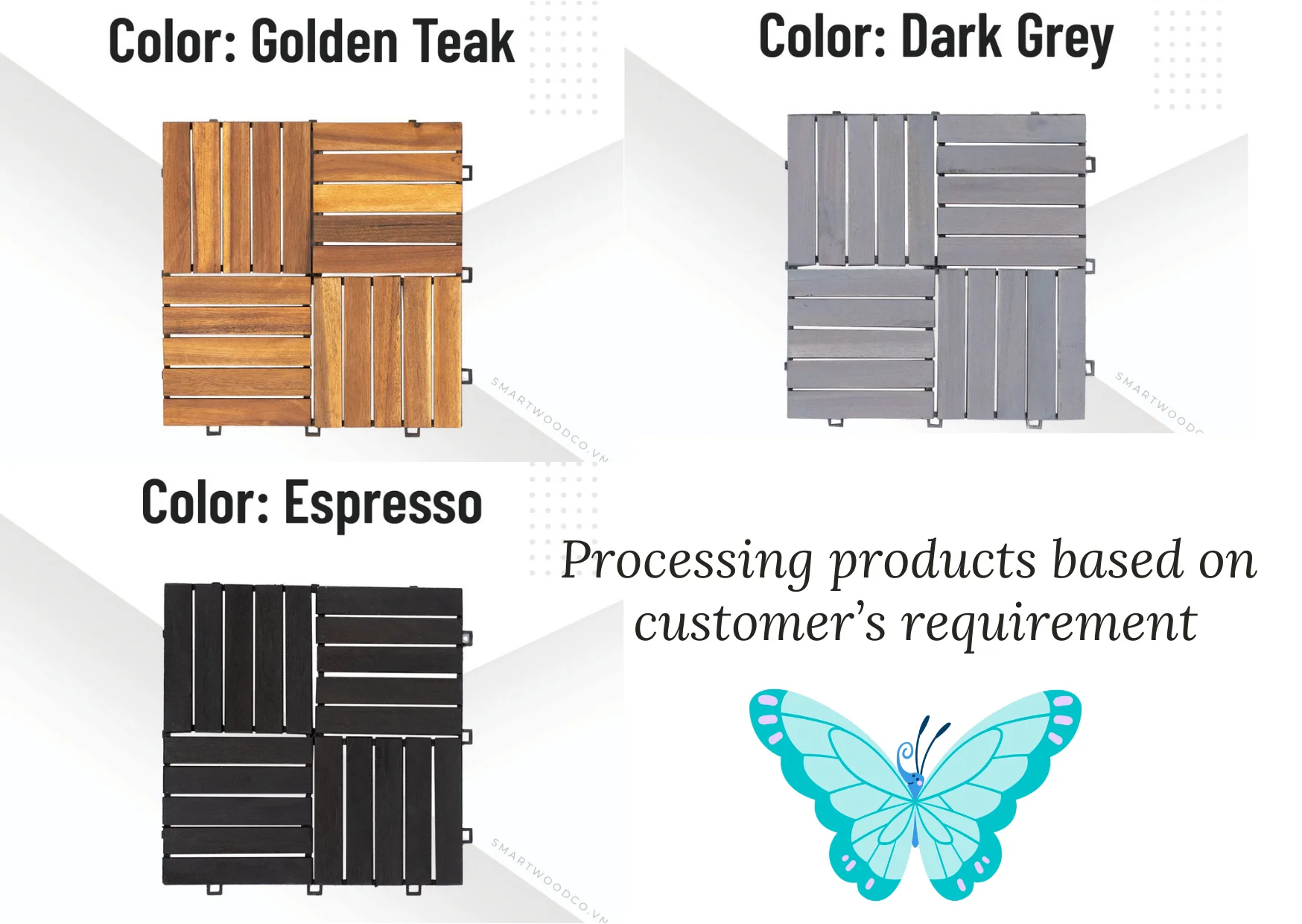 Premium Acacia Decking Tiles Wooden Flooring Decking Tiles Outdoor