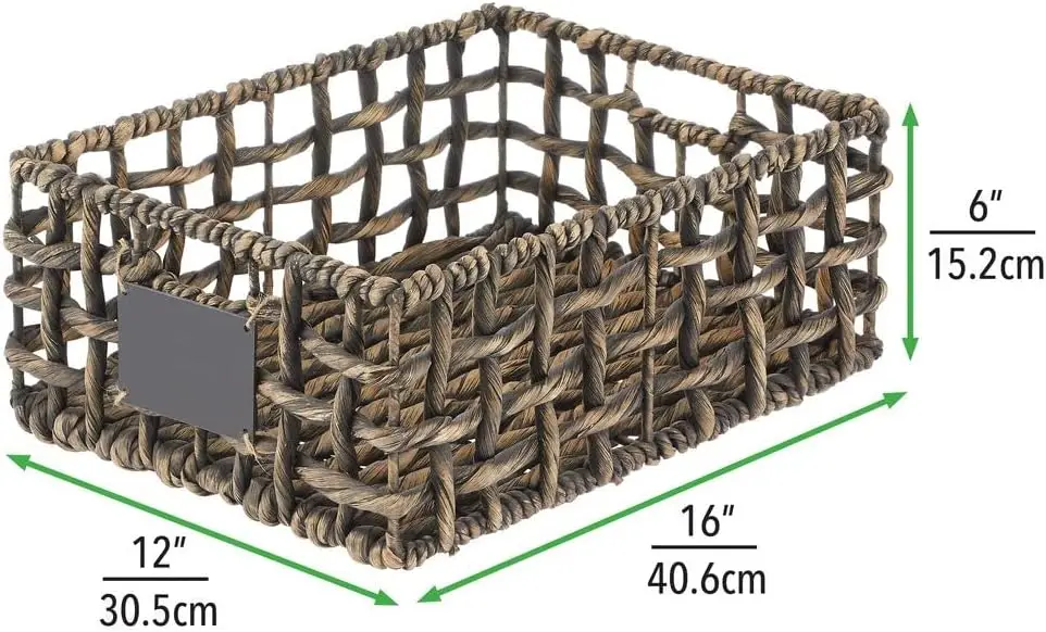 Customizable Black Storage Baskets With Chalkboard Label For Bathroom