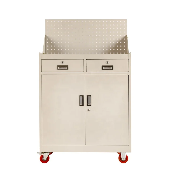 Tool Box Roller Cabinet Heavy Duty Motorcycle Trolley Tool Box Cabinet Cart Metal Tool Cabinet with Pegboard for Car Workshop