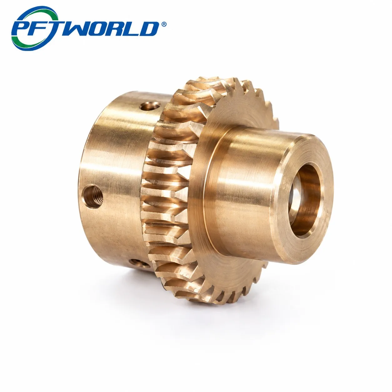 PFTWORLD precision CNC brass worm gear component