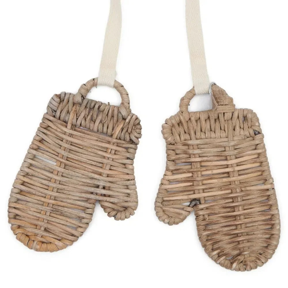 Rustic Rattan Christmas Sled for Tree Hanging Wicker Boho Santa Sledge Made in Vietnam Woven Sleigh for Christmas Tree
