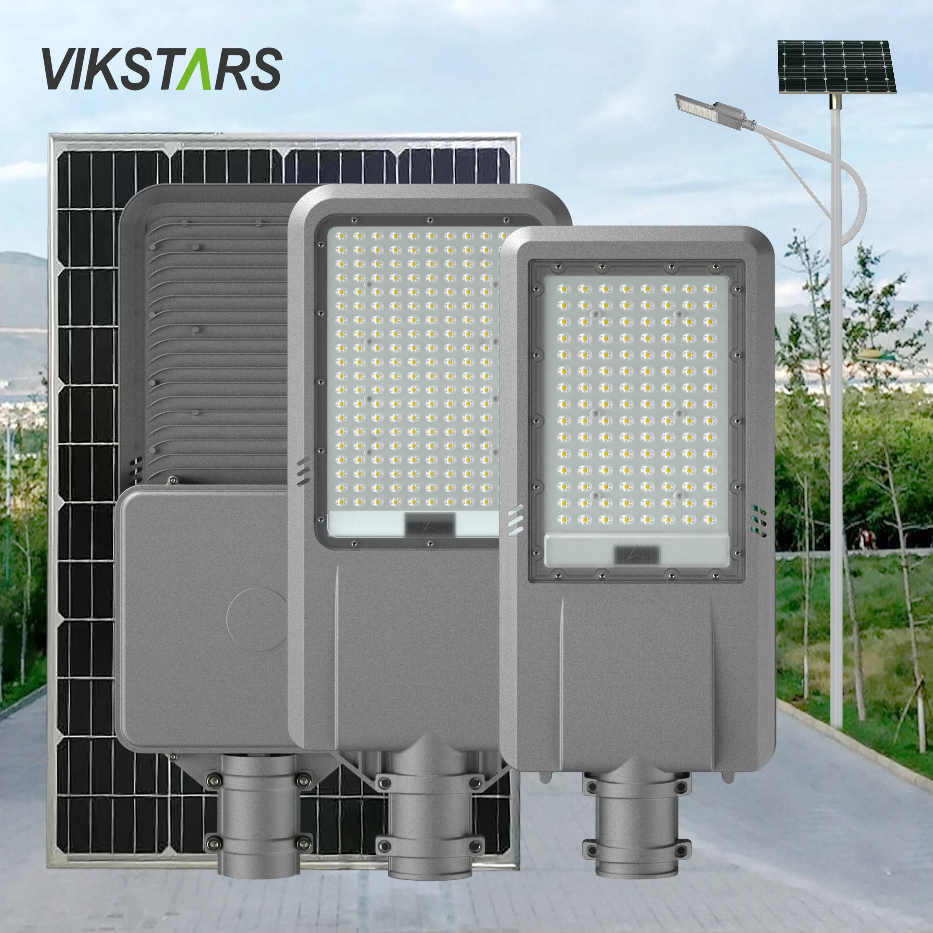 High Power 1000w 1500w Solar Street Lights Aluminum High Bright Rural Lighting Lamp