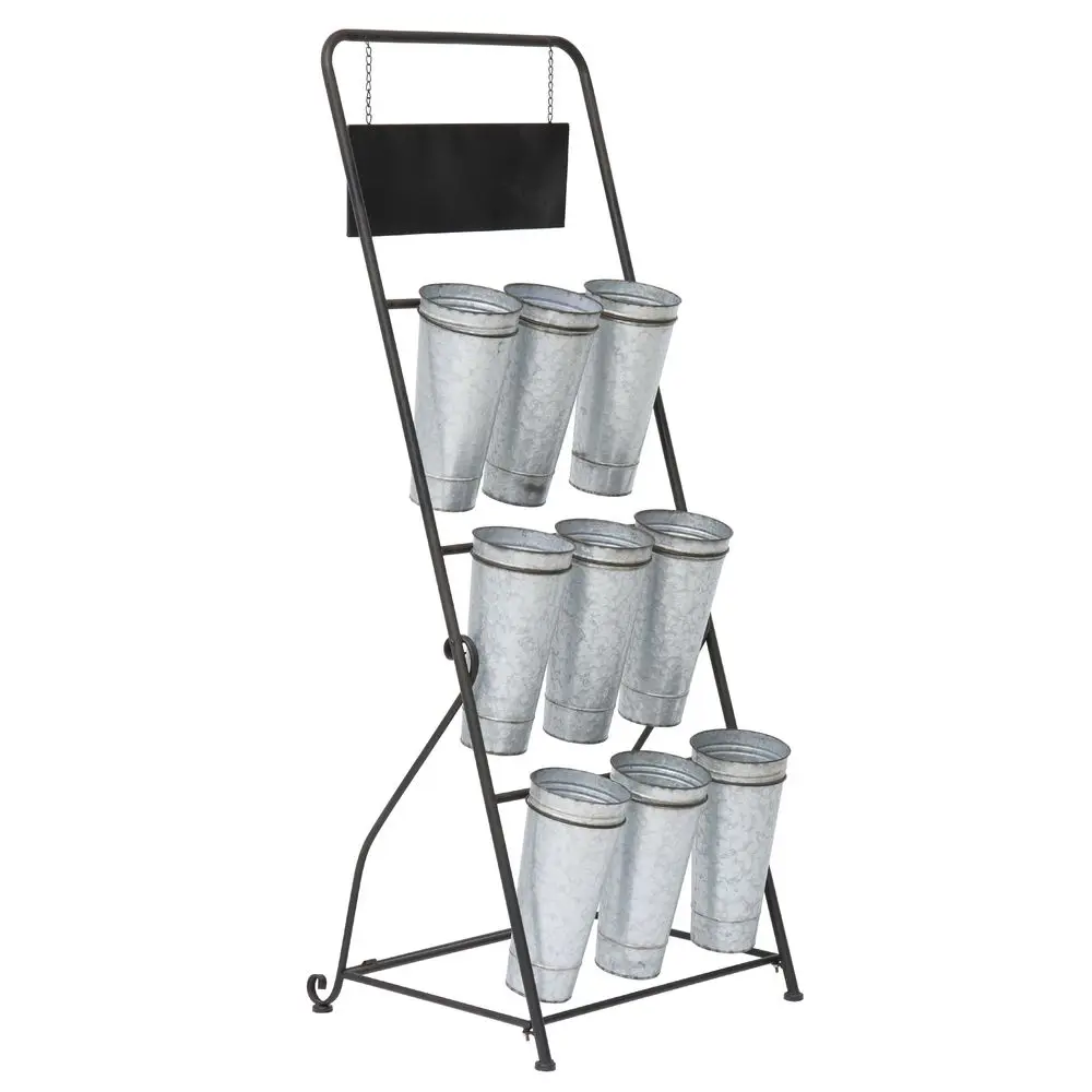 Modern Design Flower Display Rack Powder-Coated Metal Plant Buckets ...