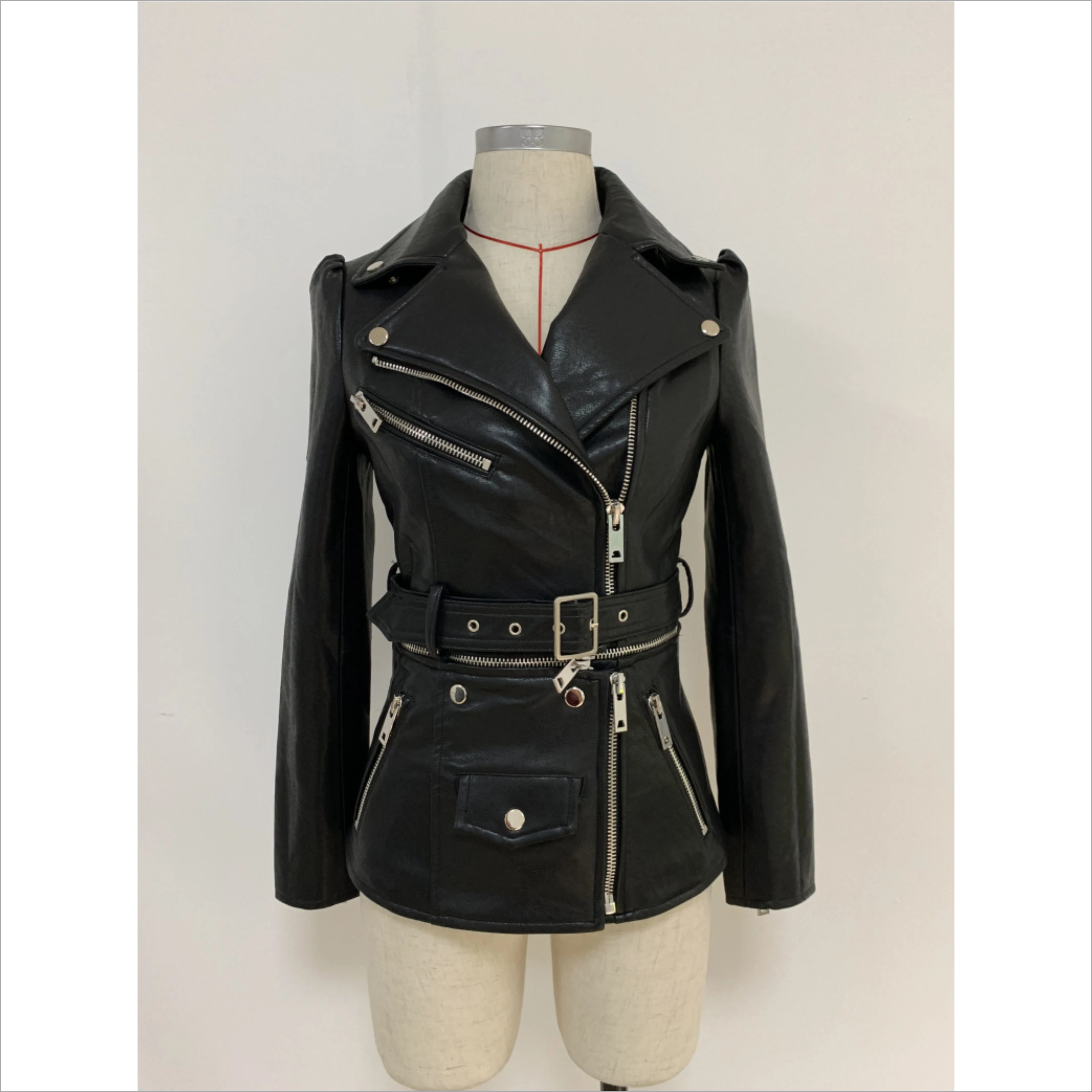 Fashion Woman Short Jacket Slim Streetwear Casual Oversized Solid Zipper Female Outwear Coat Women Motorcycle Leather Jacket - Image 6