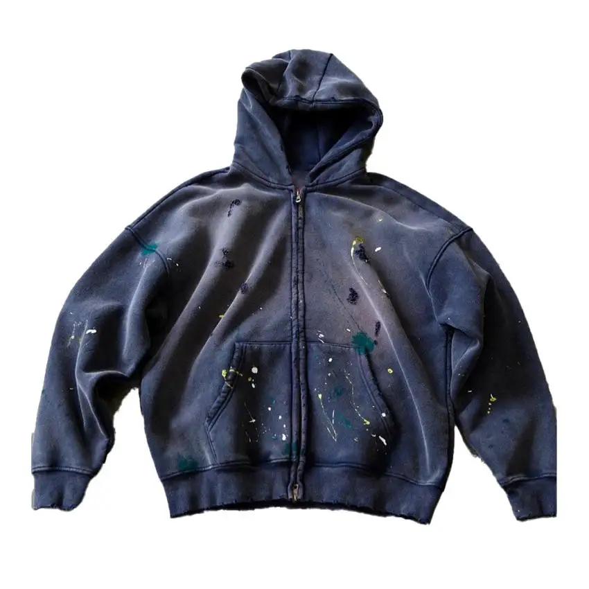 【U LAN】Warning Dirty Painting Set-up Hoodie Zip-Up OE ZIP UP HOODIE – PLEASURES
