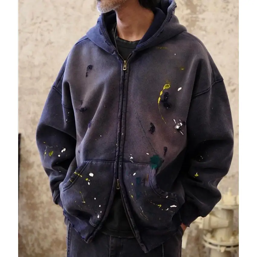 Custom Stone Acid Washed Hoodie - High Quality Men's Fashion