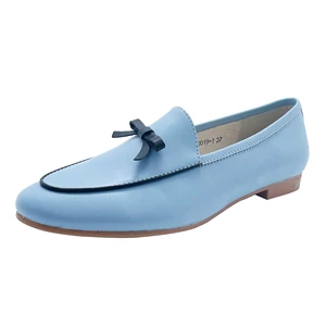 Accept Customized Logo Fashion Trend Hard-wearing Women Leather Shoes Flat Leather Shoes