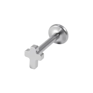Trendy Cross Design PVD Plated Titanium Body Jewelry for Nose Ring Lip Ring Ear Piercing-Gift