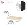 Bracket (White) + Wood Shelf (Light Brown)