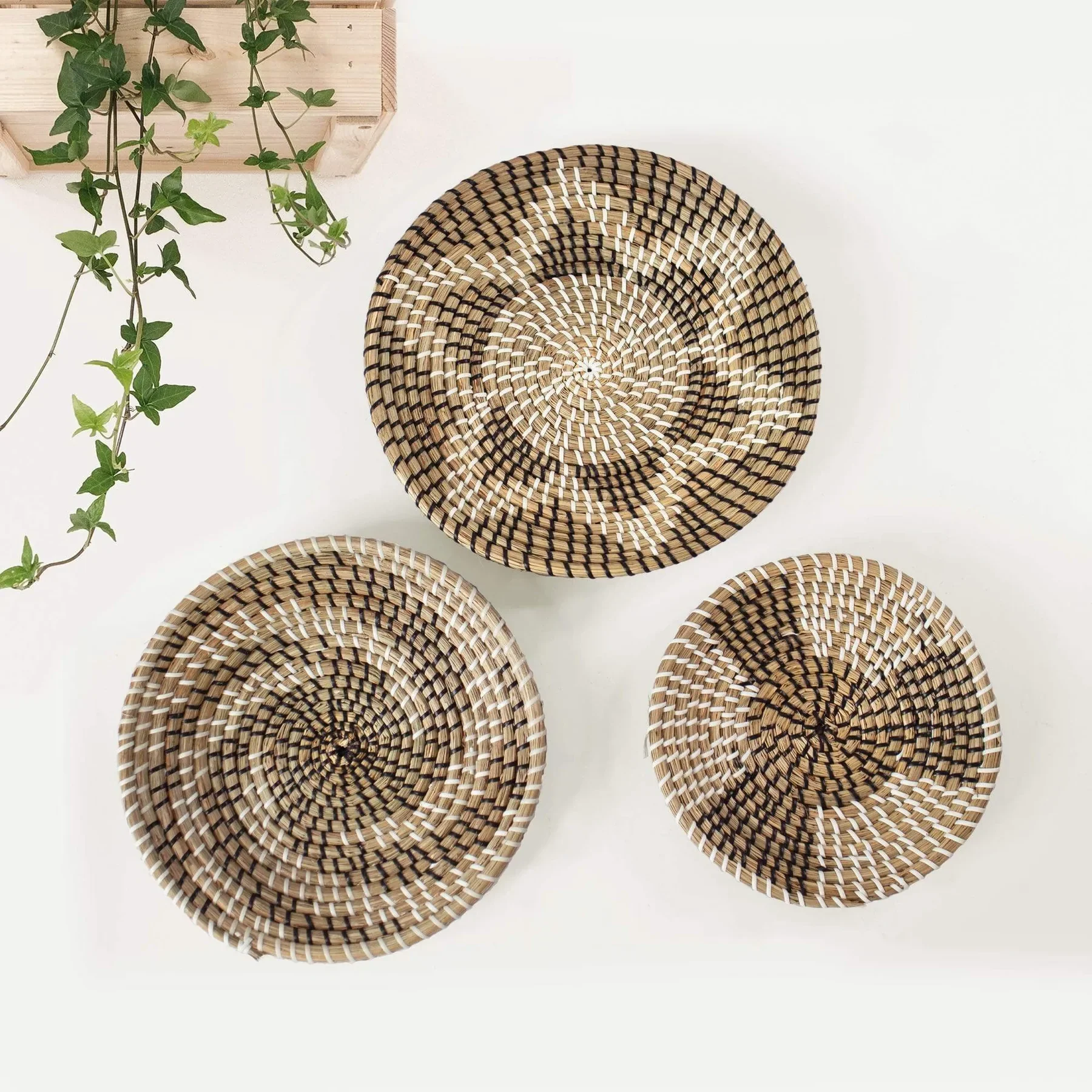 Bohemian Wall Work Art Seagrass Wall Hanging Basket Decoration Interior