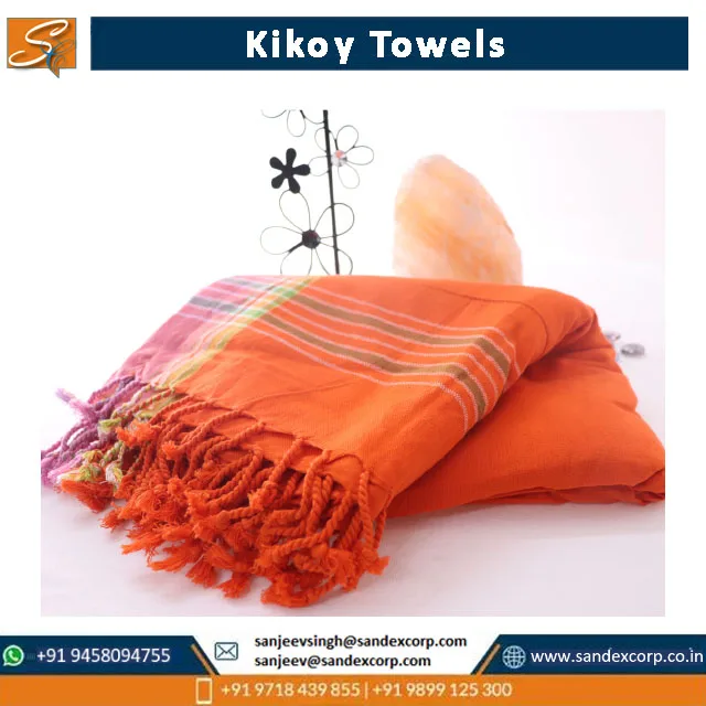 Latest New Design Turkish Kikoy Towel with Terry Fabric 100% OEM Beach Towel for Wholesale in India