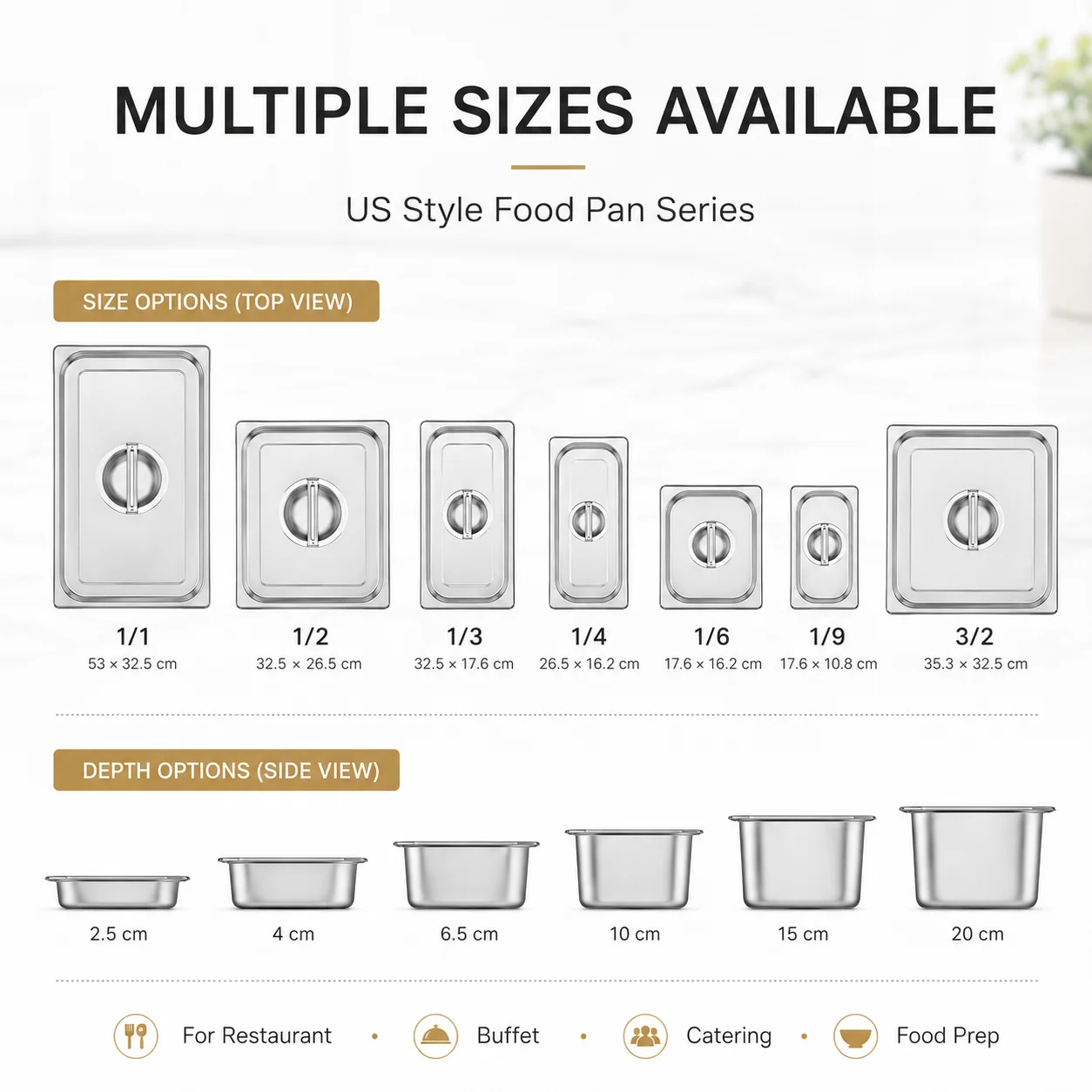 American Style Stainless Steel Gastronorm Pans Metal Buffet Stove Eu Style Food Gn Pan Food Hot Warmers Gastronom Pan