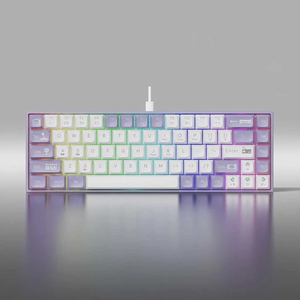 AK680 Keyboard - Ergonomic Gaming with 68 Mechanical Keys