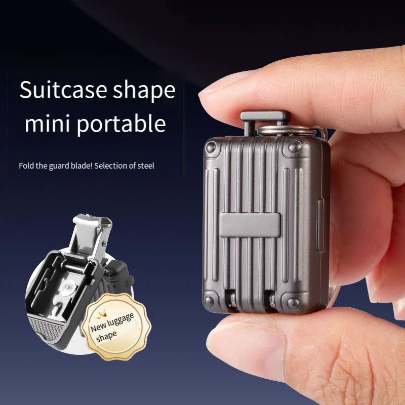 Уникальный дизайн милый чемодан из нержавеющей стали портативный складной мини-кусачки для ногтей с брелоком кусачки