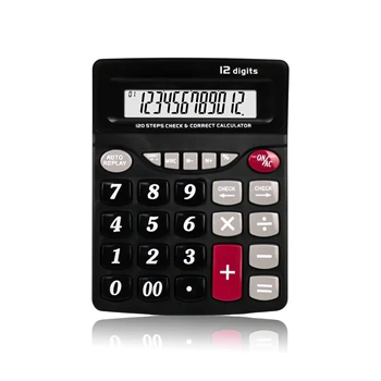 Big size 12 Digit Handheld Desktop Calculator Real Cheap AA Battery Desktop Office Calculator