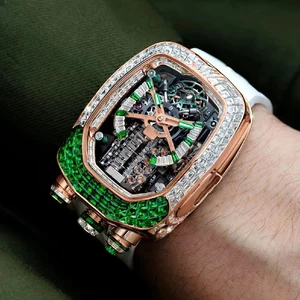 New High-quality Luxury Fashion Tourbillon Men's Mechanical Watch Diamond Setting Waterproof square Dial Automatic Couple Watch
