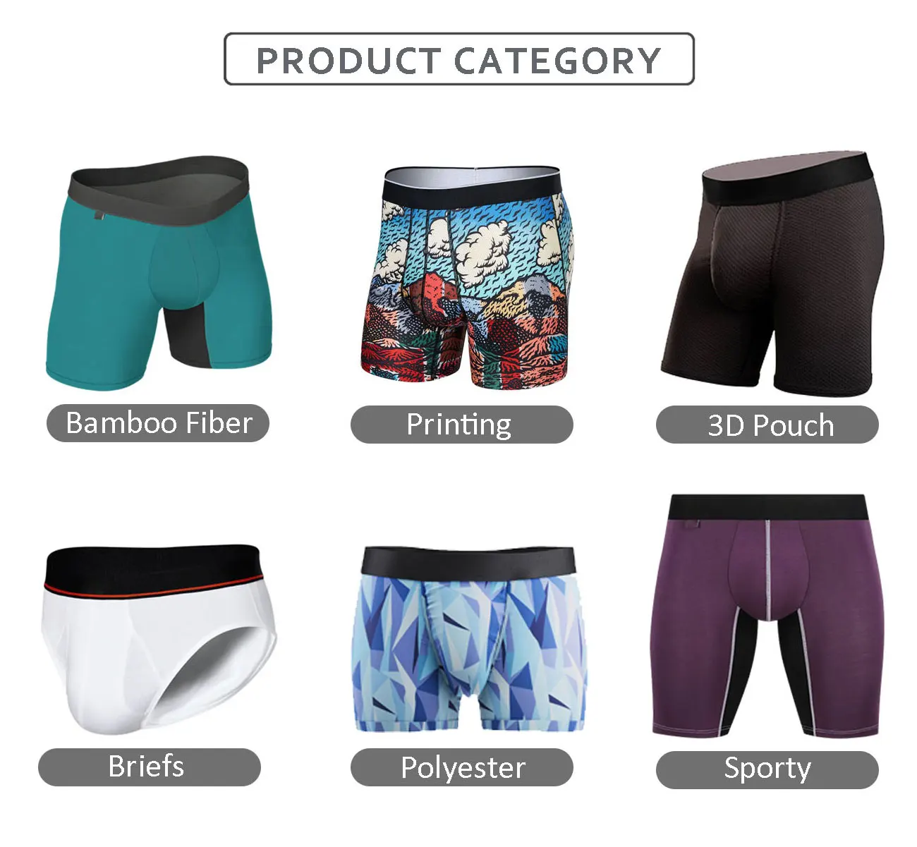 Private Label Free Sample Cotton Spandex Open Fly Boxers Plus Size ...