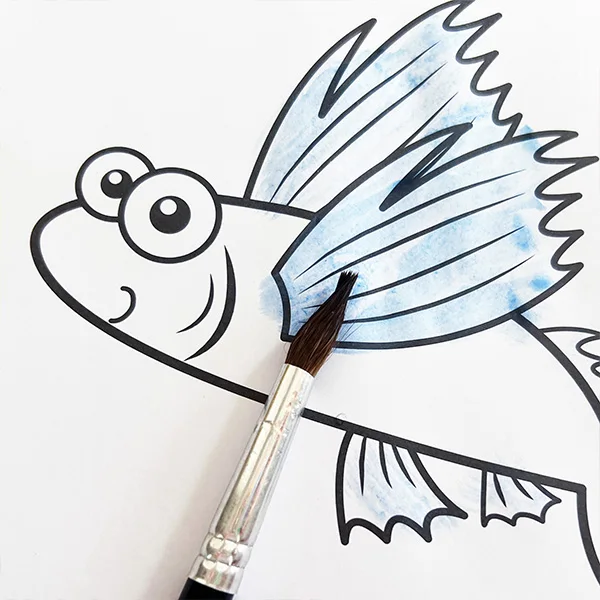 Sea Creatures Watercolor Coloring Book for Kid Activity