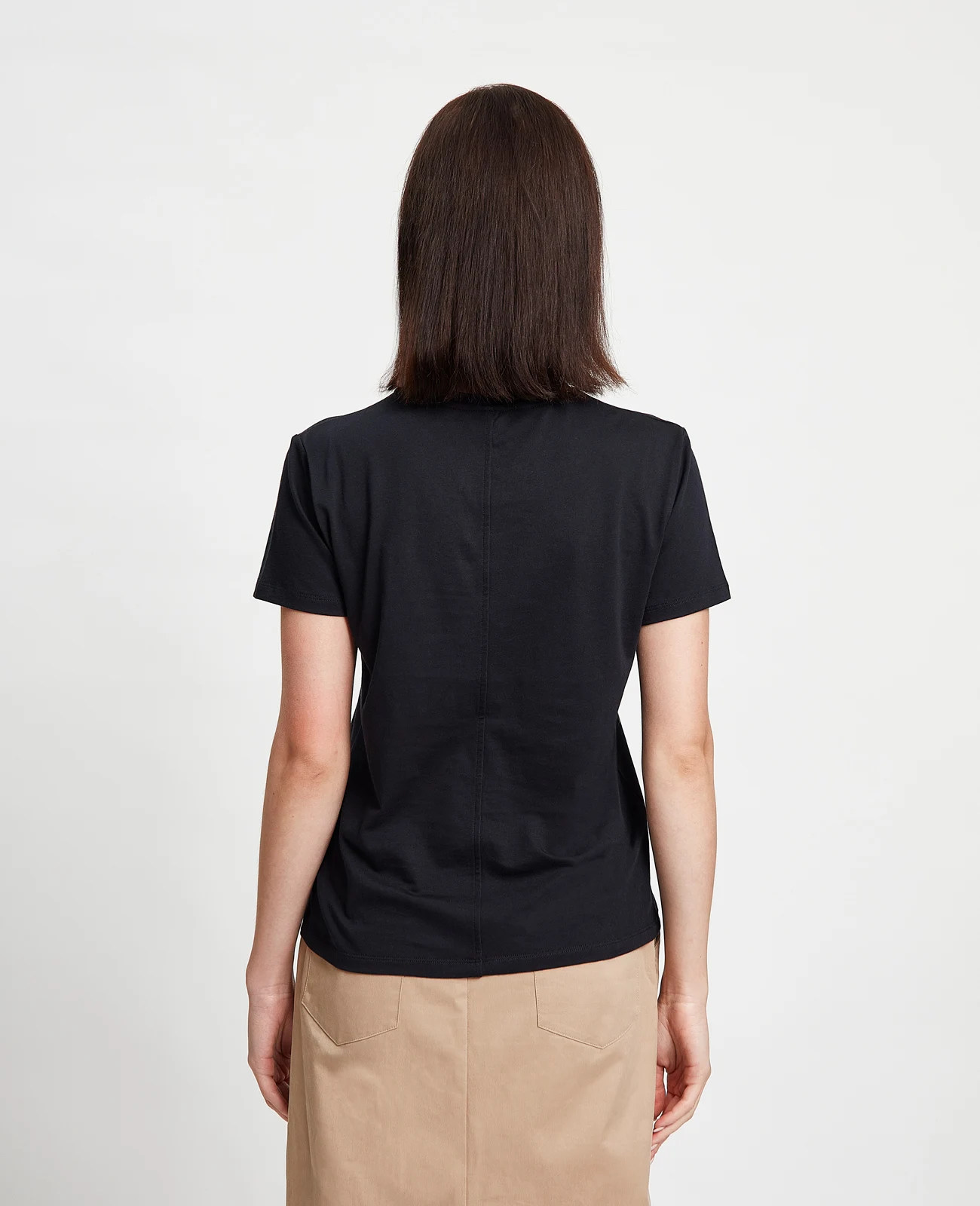 High Quality 100% Supima Cotton Plain Crew Neck Tee For Women In Black ...