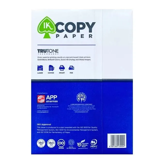 Top Quality White Ik A4 Paper 75 Gsm 70 Gsm/ Double A A4 Copy Paper