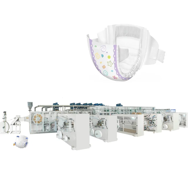 Fully automatic disposable baby diaper making machine pampers baby diaper manufacturing machine